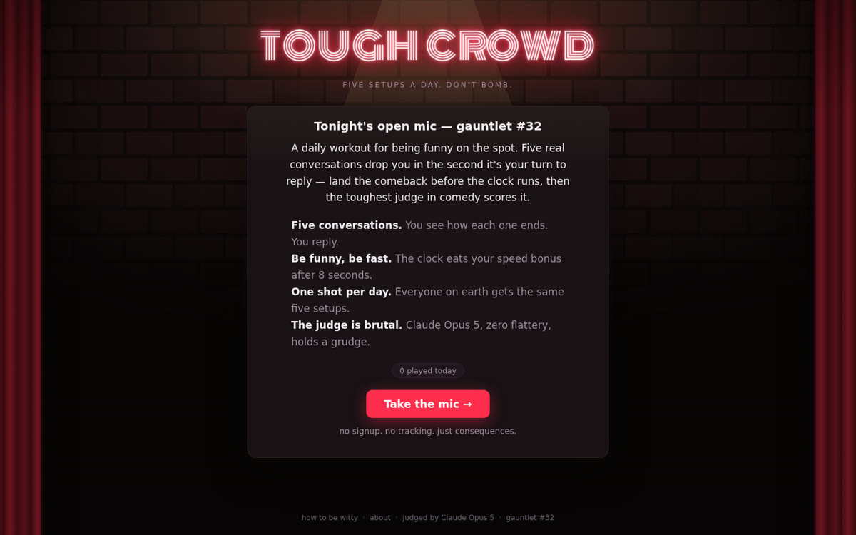 Screenshot of Tough Crowd